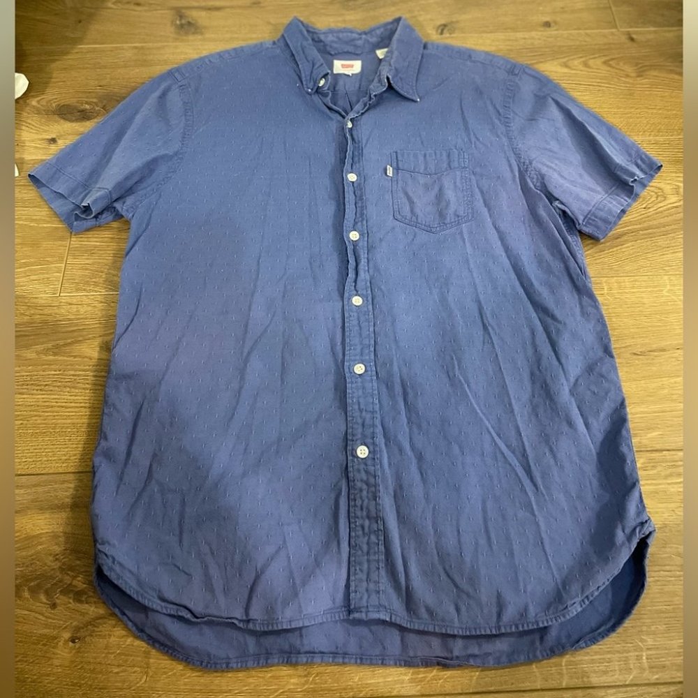 Levi’s Denim Inspired Blue Casual Collared Button Down Shirt Men’s Large
